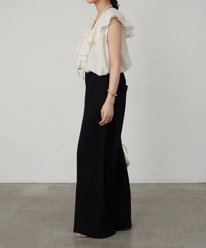 SHENERY 條紋荷葉領襯衫