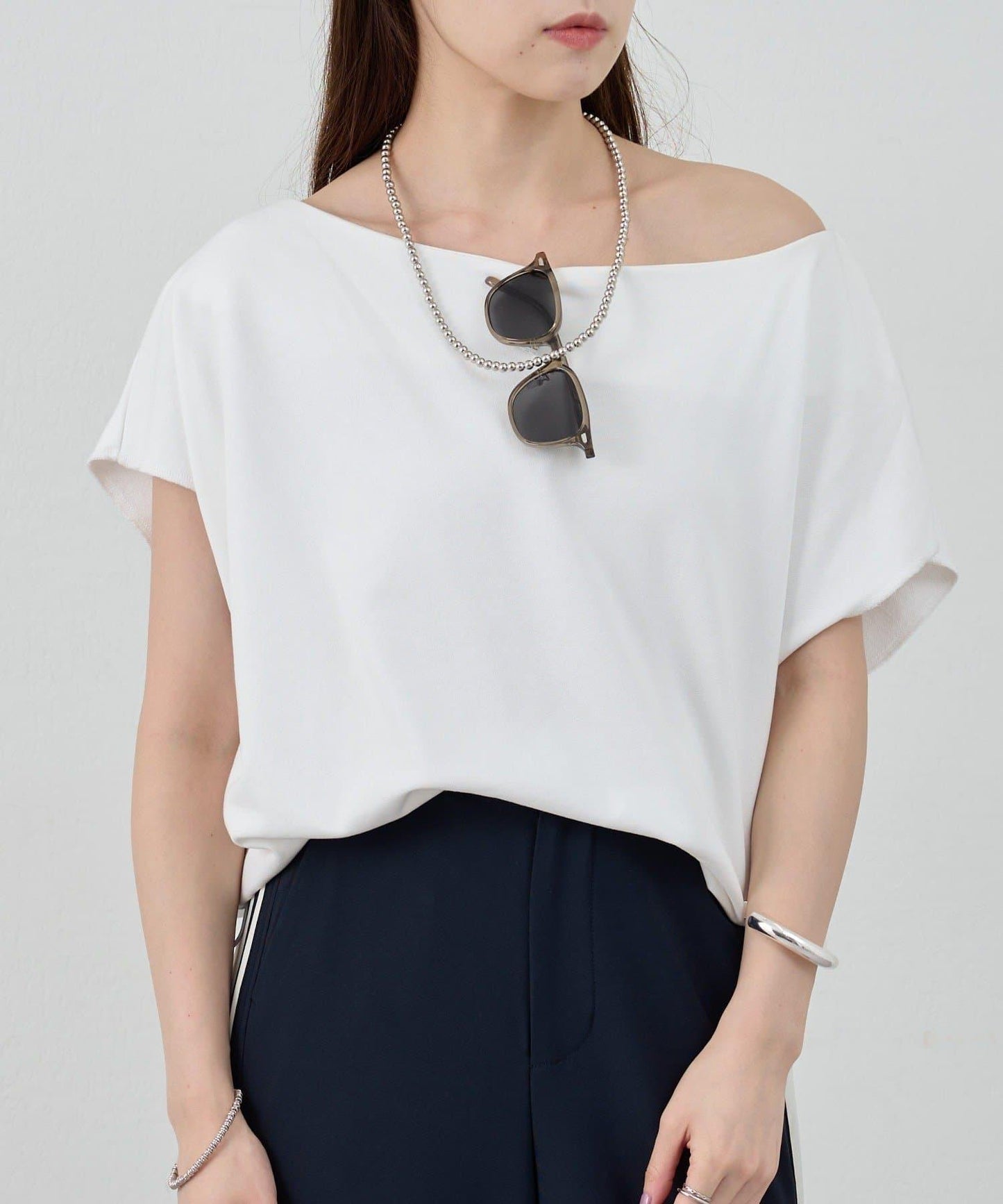 SHENERY 露肩法式短袖衛衣