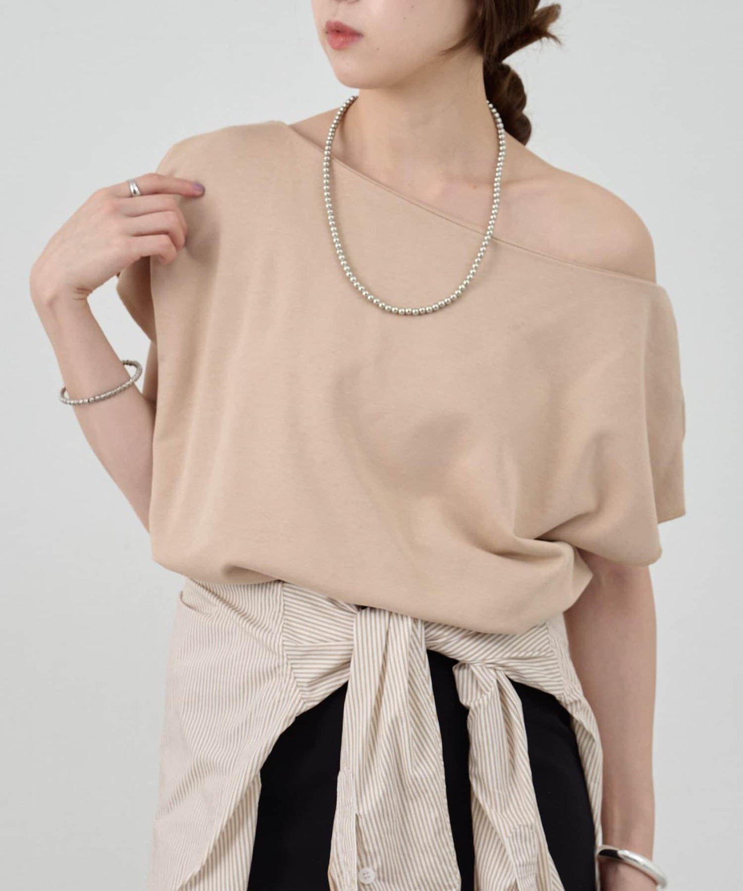 SHENERY 露肩法式短袖衛衣