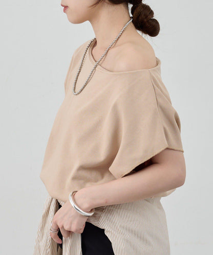 SHENERY 露肩法式短袖衛衣