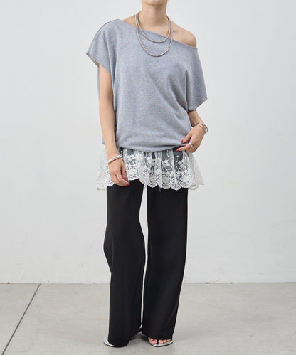 SHENERY 露肩法式短袖衛衣