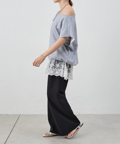 SHENERY 露肩法式短袖衛衣