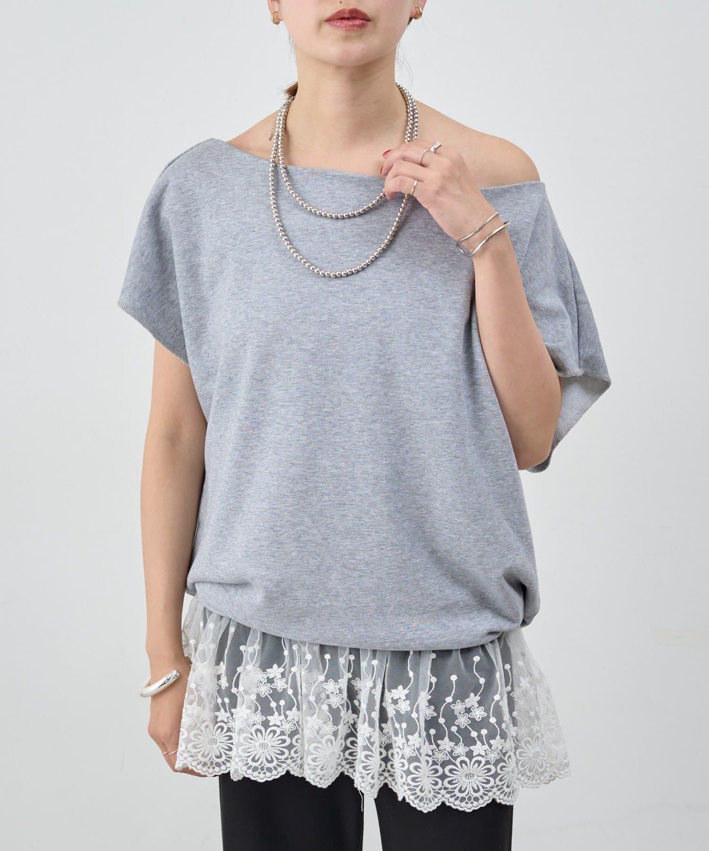 SHENERY 露肩法式短袖衛衣