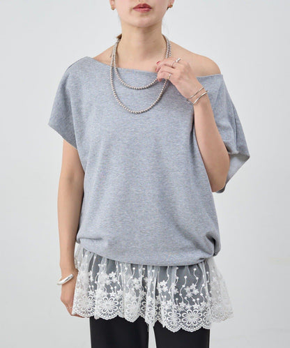 SHENERY 露肩法式短袖衛衣