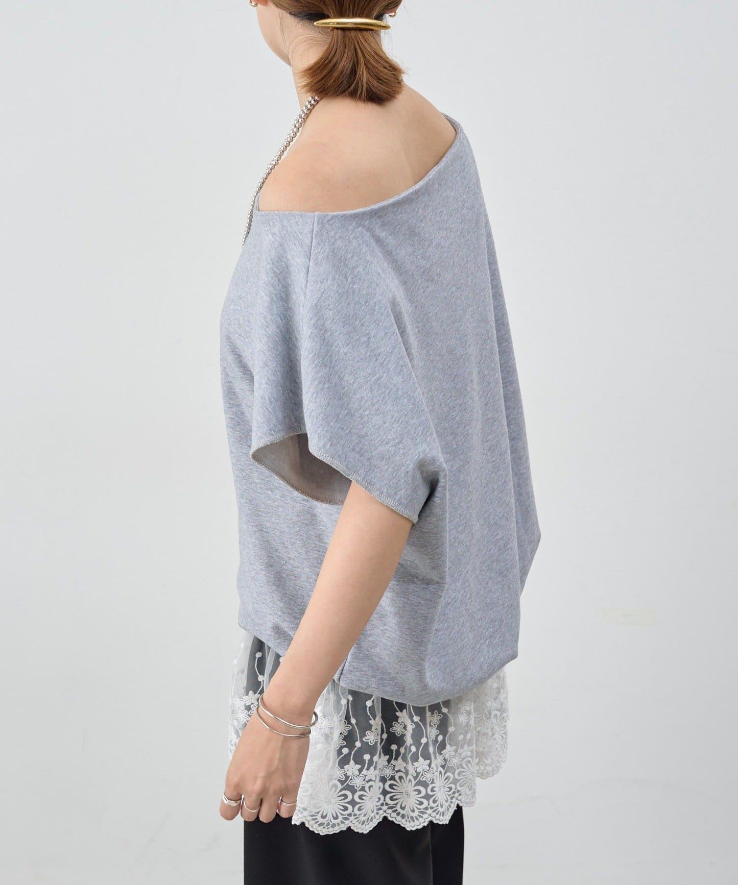 SHENERY 露肩法式短袖衛衣