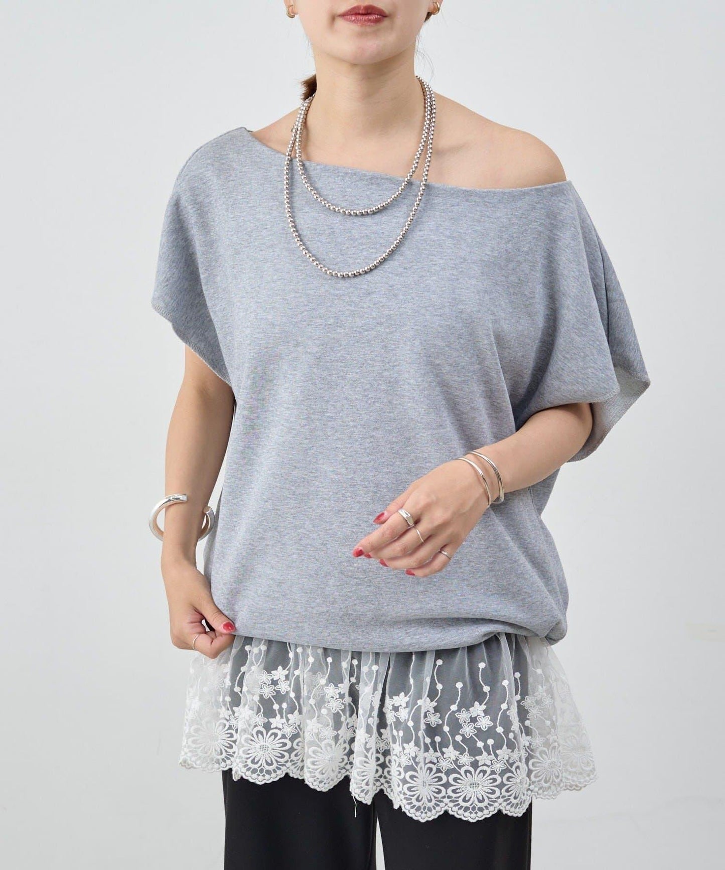 SHENERY 露肩法式短袖衛衣