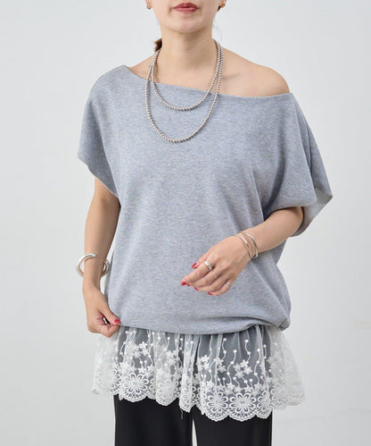 SHENERY 露肩法式短袖衛衣