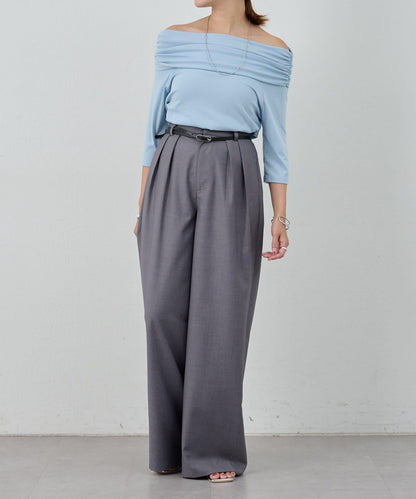 SHENERY 露肩不對稱設計 套頭上衣