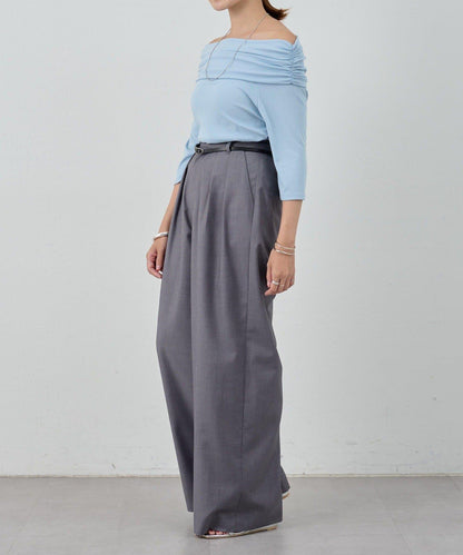 SHENERY 露肩不對稱設計 套頭上衣