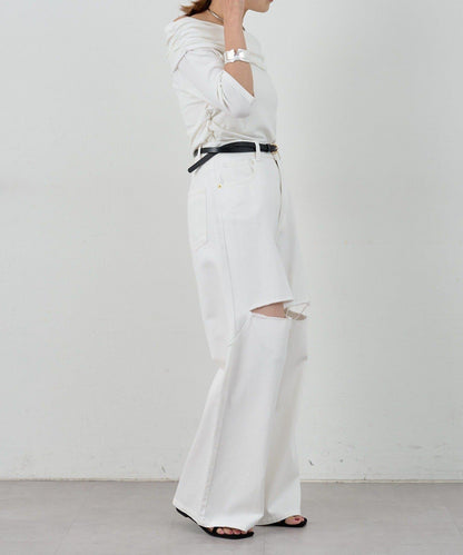 SHENERY 露肩不對稱設計 套頭上衣