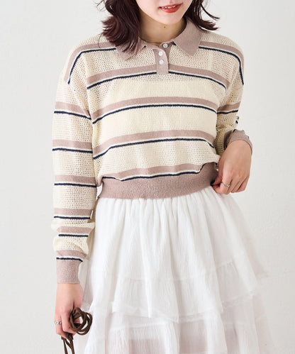 w closet 條紋POLO針織上衣