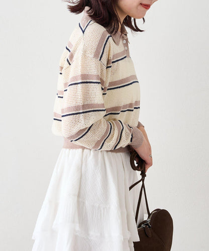 w closet 條紋POLO針織上衣