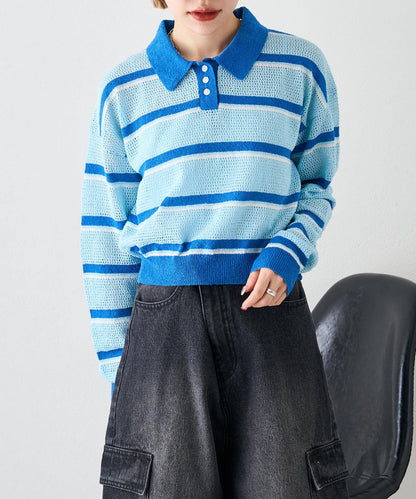 w closet 條紋POLO針織上衣