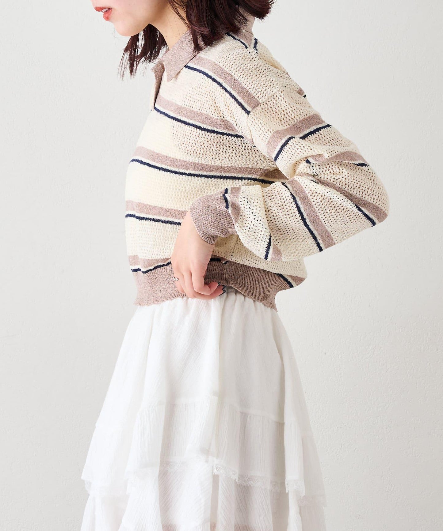 w closet 條紋POLO針織上衣