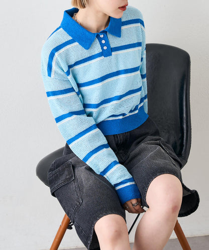 w closet 條紋POLO針織上衣