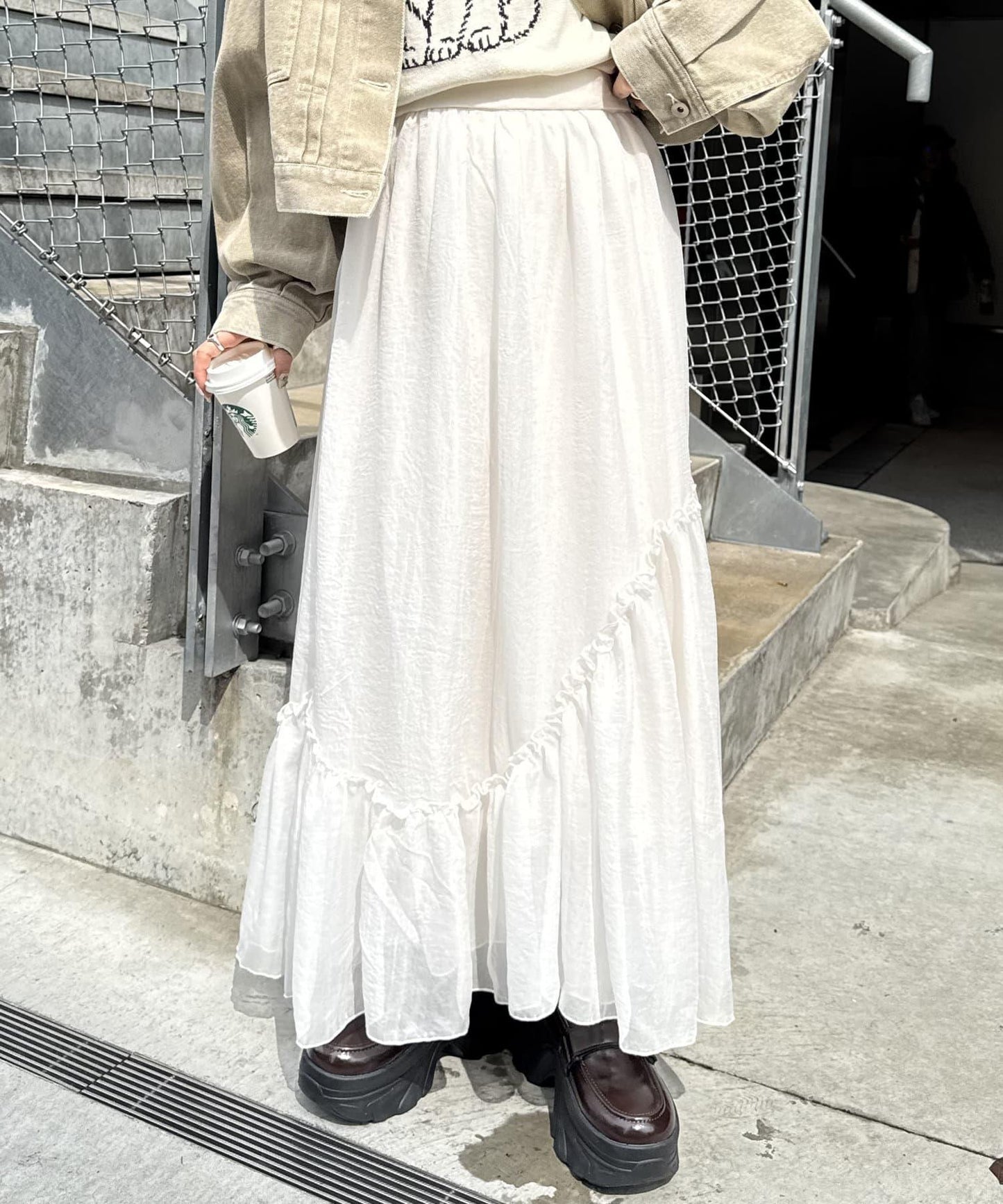 w closet 透視層疊半身裙