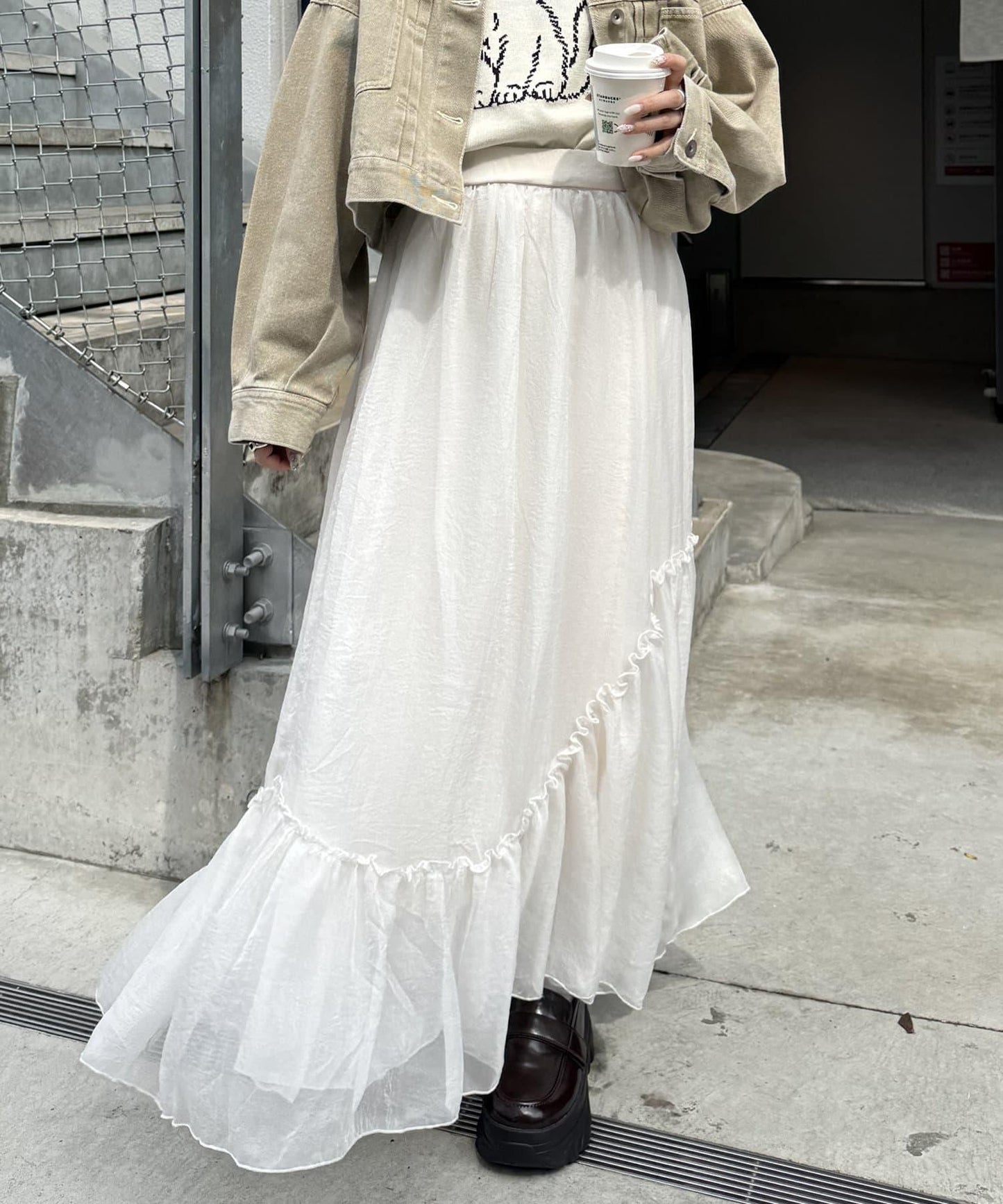 w closet 透視層疊半身裙