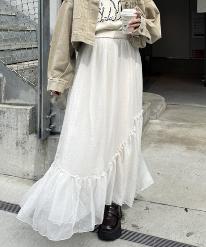 w closet 透視層疊半身裙