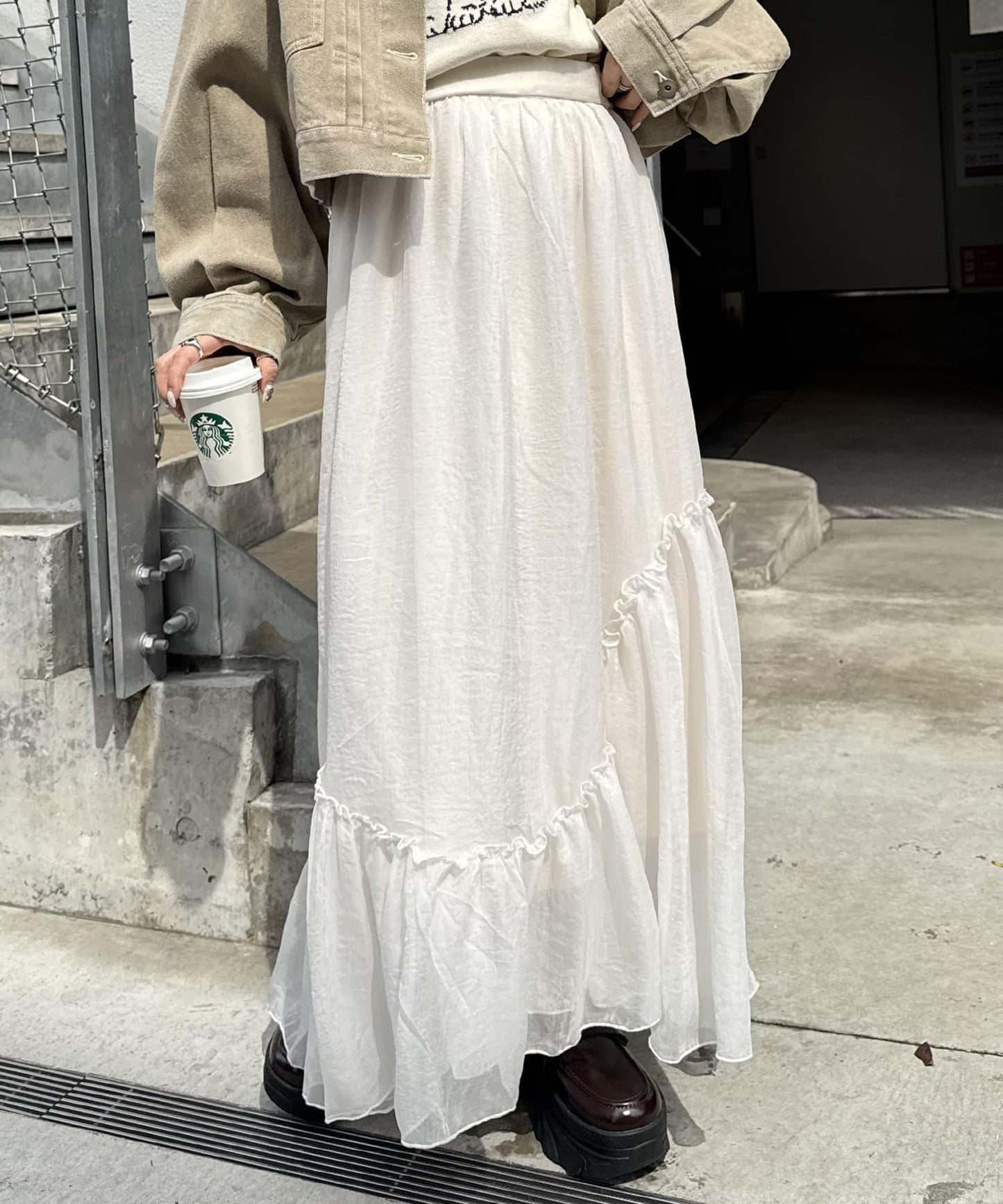 w closet 透視層疊半身裙