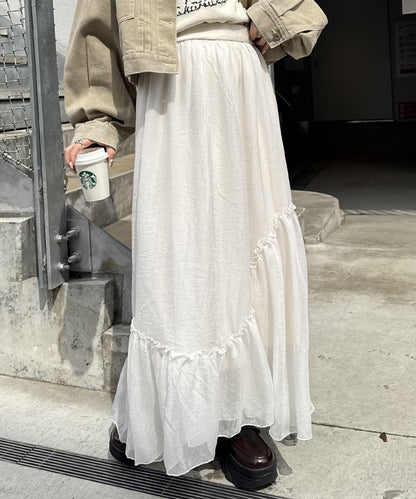 w closet 透視層疊半身裙