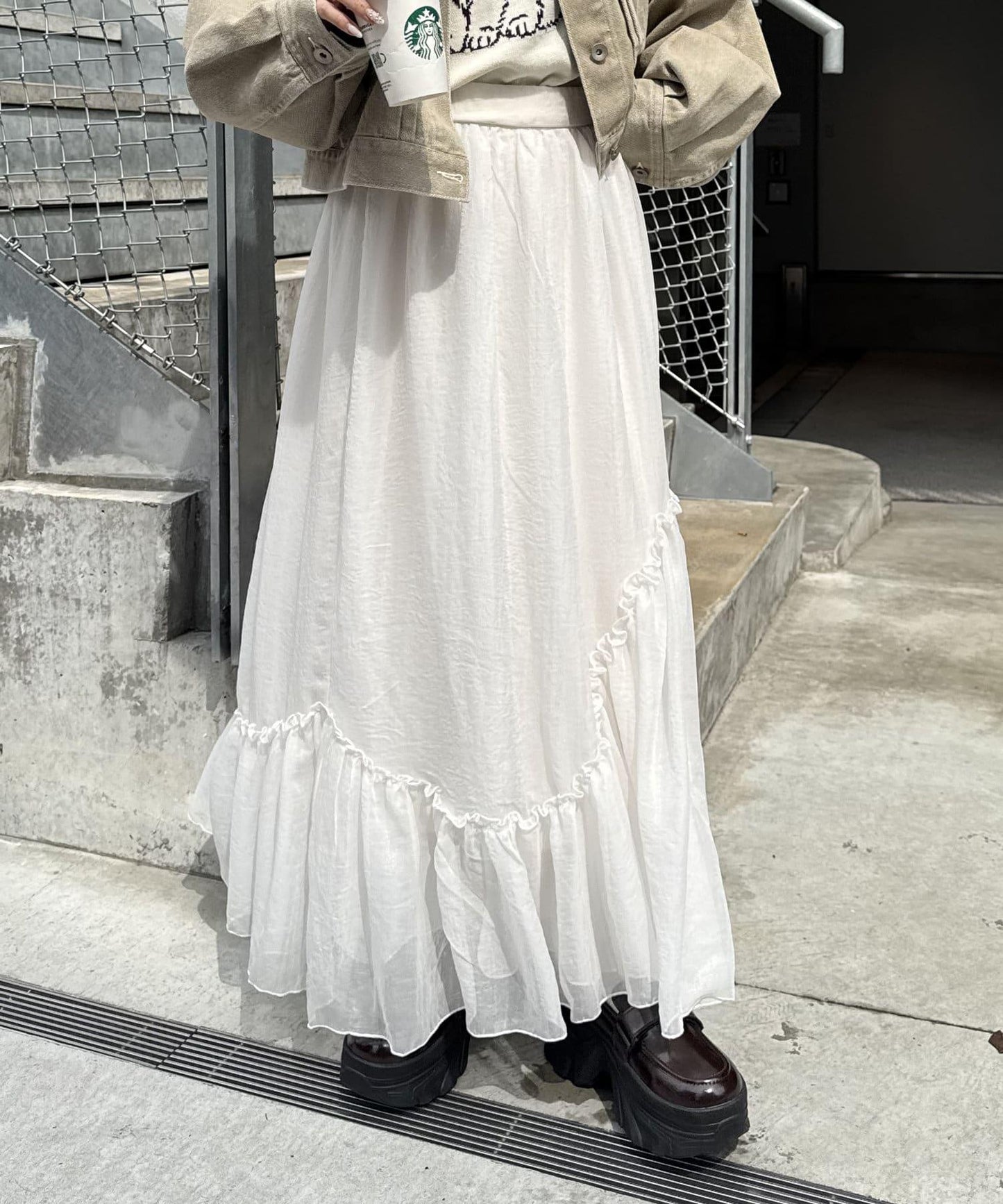 w closet 透視層疊半身裙