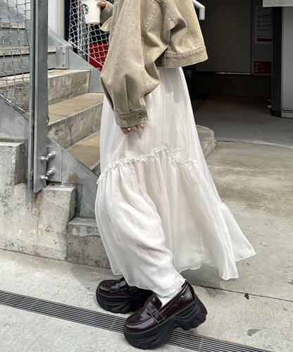 w closet 透視層疊半身裙