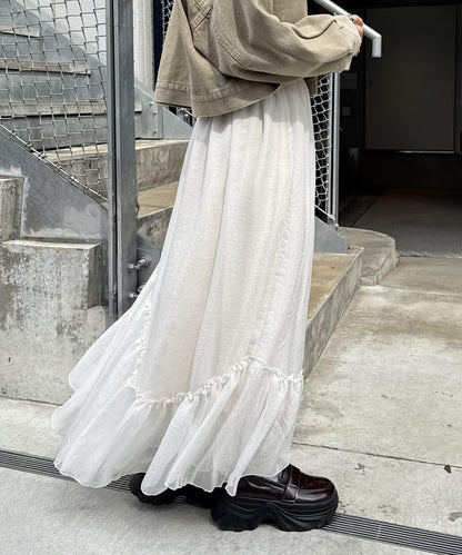 w closet 透視層疊半身裙