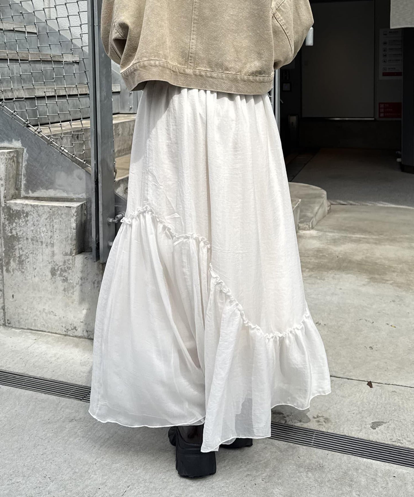 w closet 透視層疊半身裙