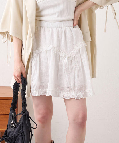 刺繡蕾絲 裙褲