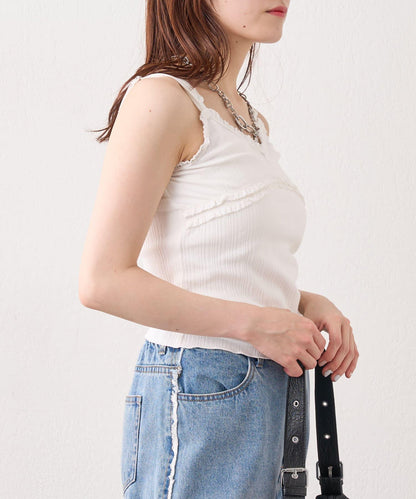 w closet 隨機羅紋蕾絲吊帶上衣