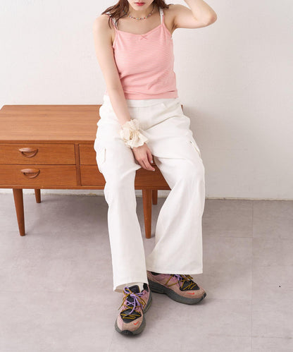 w closet 條紋蕾絲吊帶背心