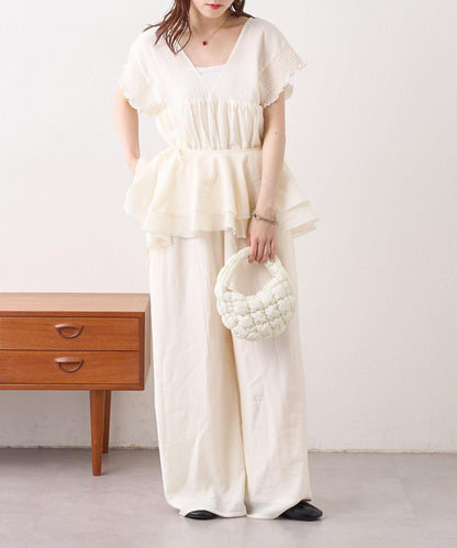 w closet 荷葉邊領設計 連體褲