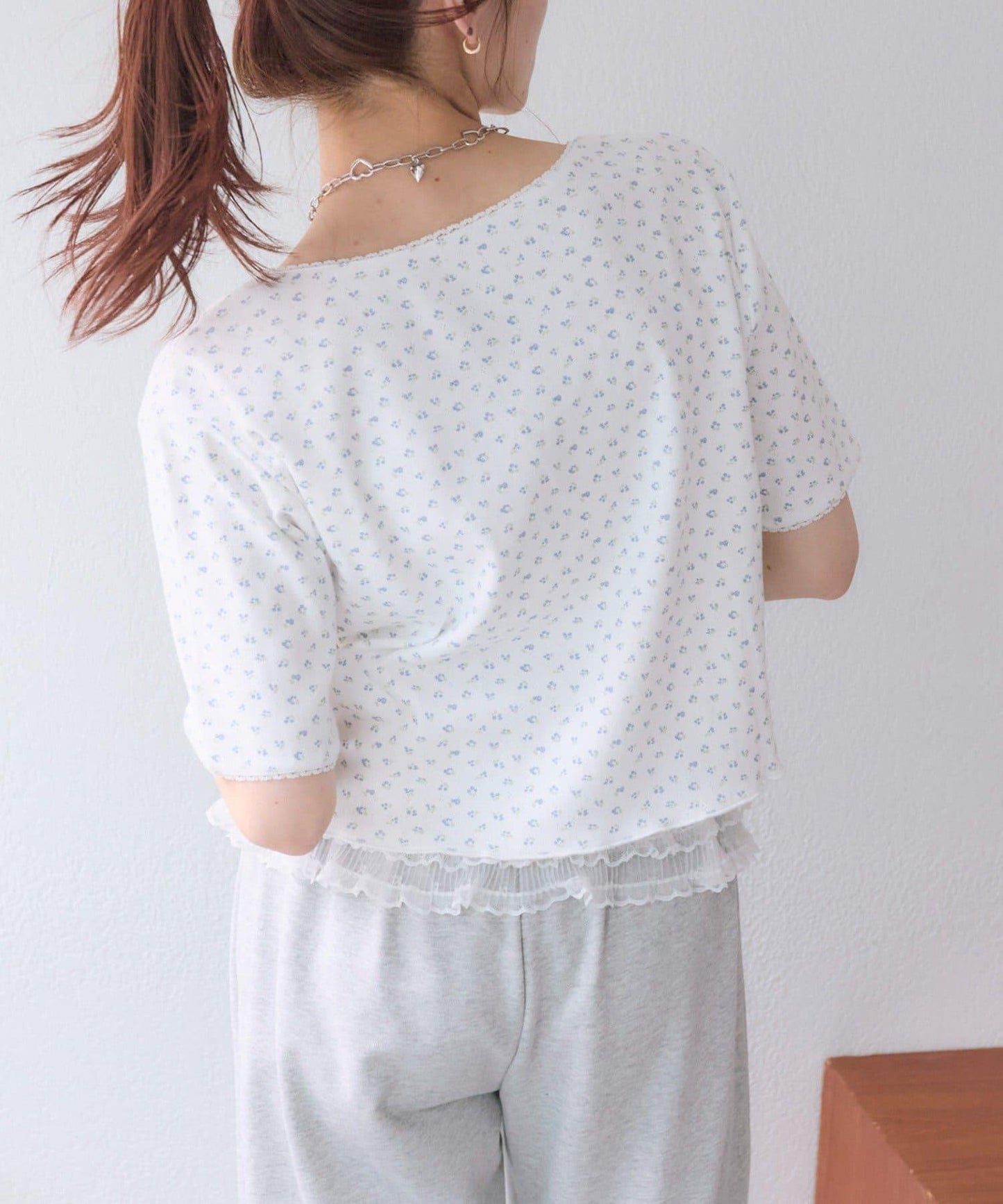 花卉圖案針織開衫+吊帶套裝