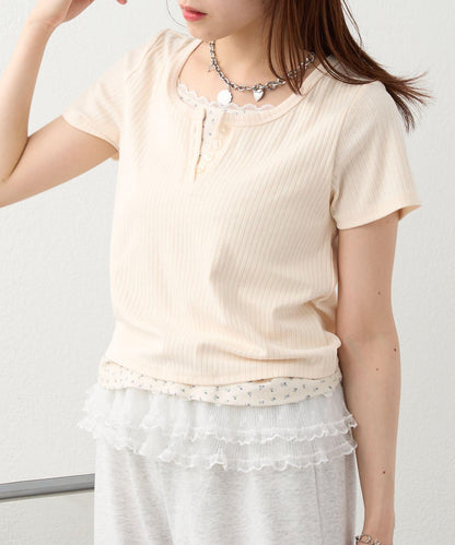 小花疊穿風 T恤