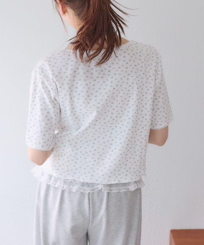 花卉圖案針織開衫+吊帶套裝