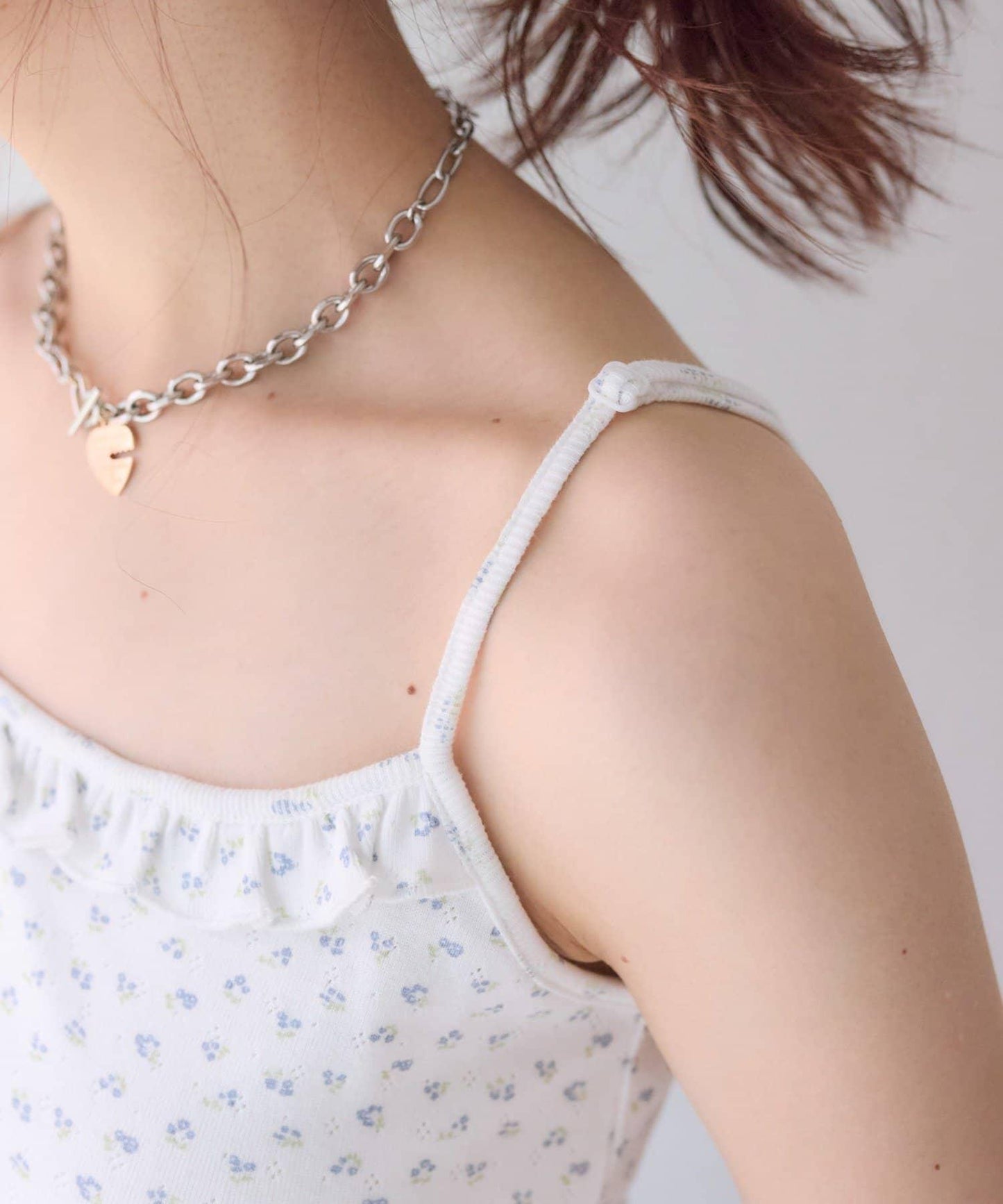 花卉圖案針織開衫+吊帶套裝