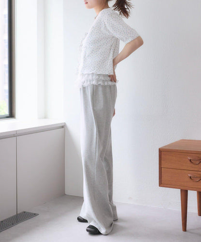 花卉圖案針織開衫+吊帶套裝