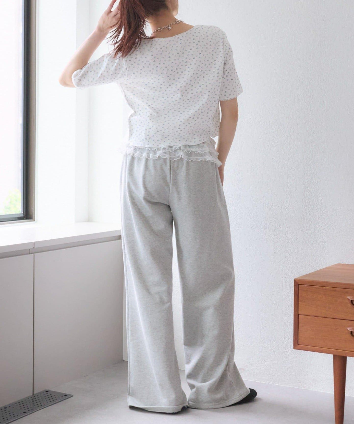 花卉圖案針織開衫+吊帶套裝