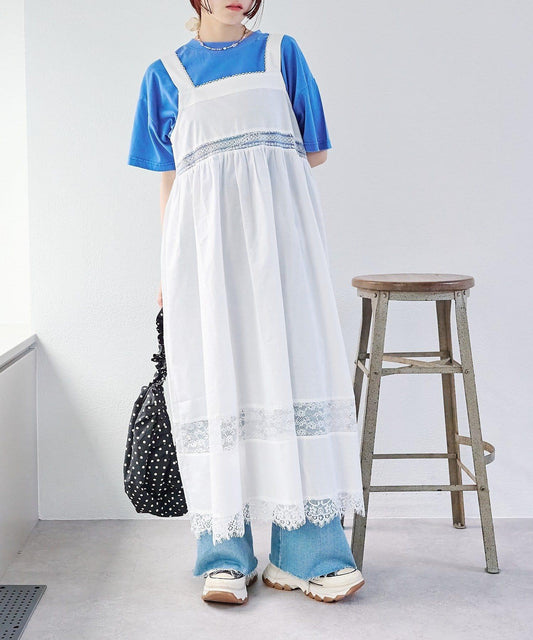 w closet 復古蕾絲長款連衣裙