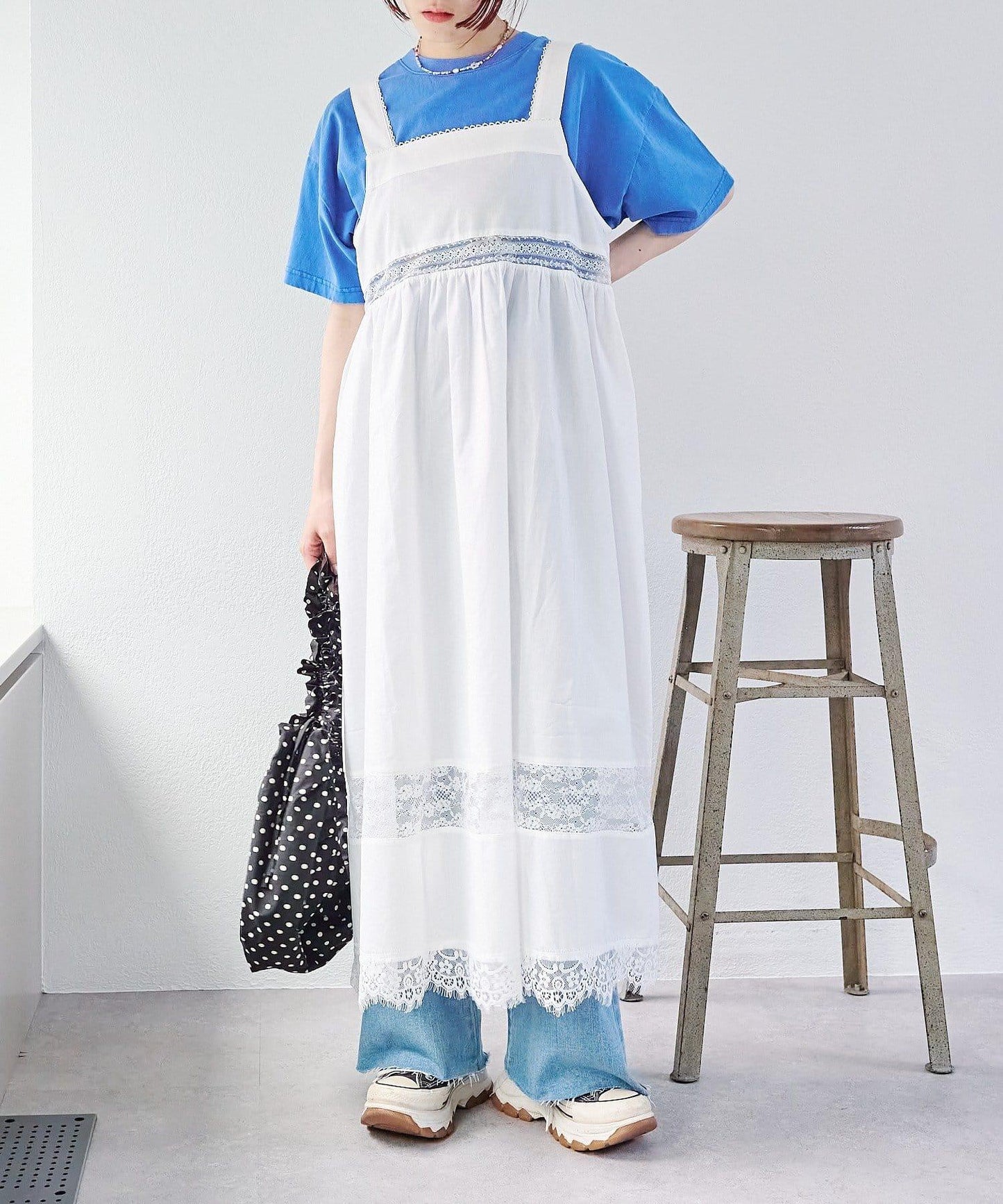 w closet 復古蕾絲長款連衣裙