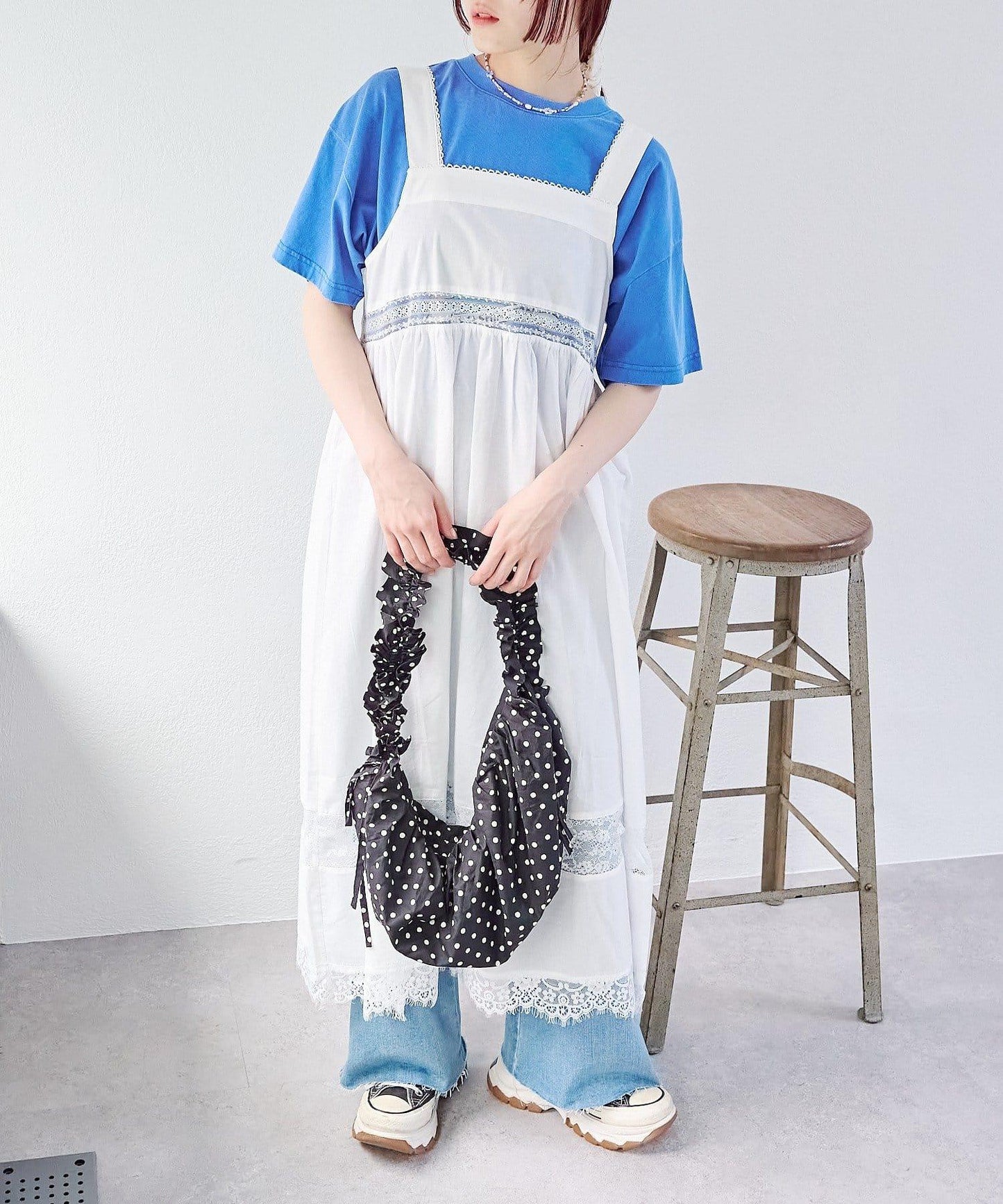 w closet 復古蕾絲長款連衣裙