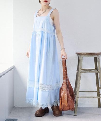 w closet 復古蕾絲長款連衣裙