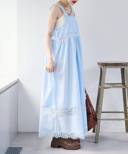 w closet 復古蕾絲長款連衣裙