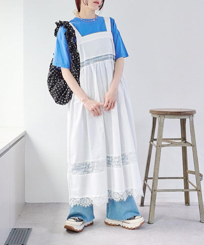 w closet 復古蕾絲長款連衣裙