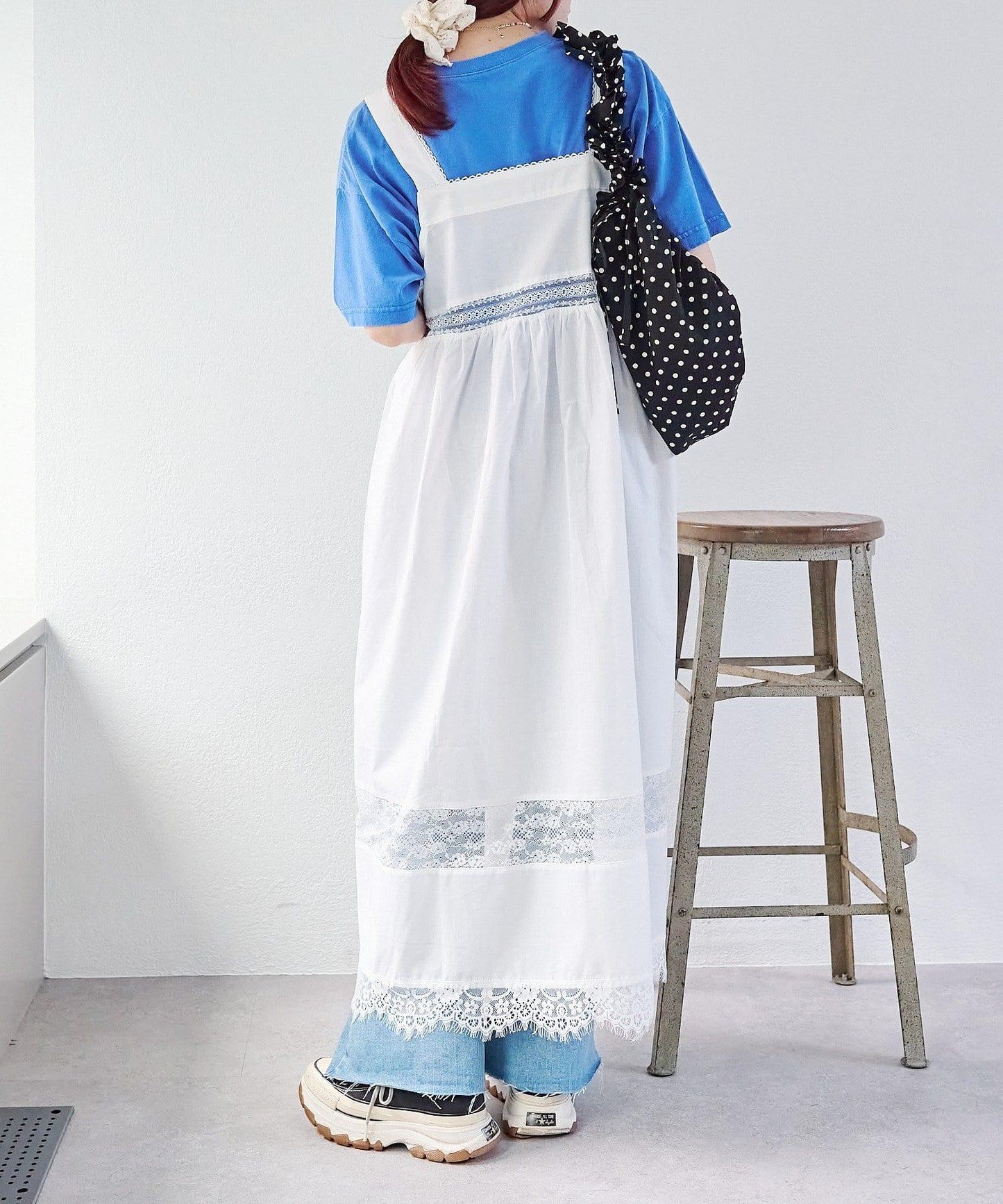 w closet 復古蕾絲長款連衣裙