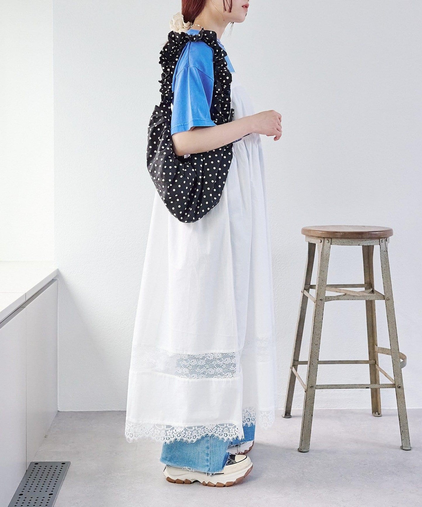 w closet 復古蕾絲長款連衣裙