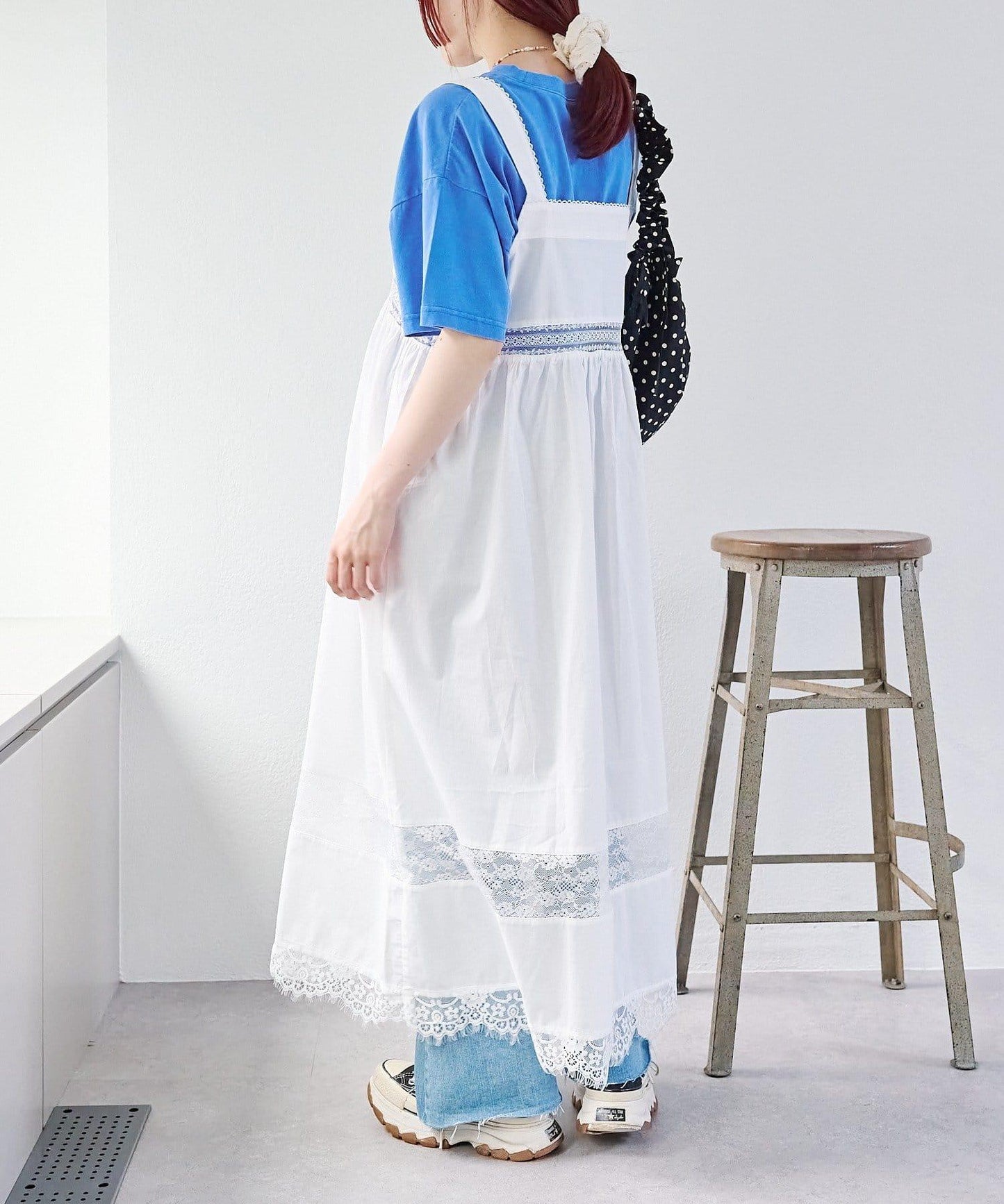 w closet 復古蕾絲長款連衣裙