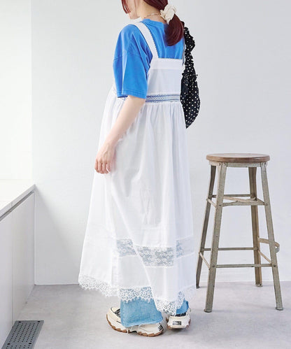 w closet 復古蕾絲長款連衣裙