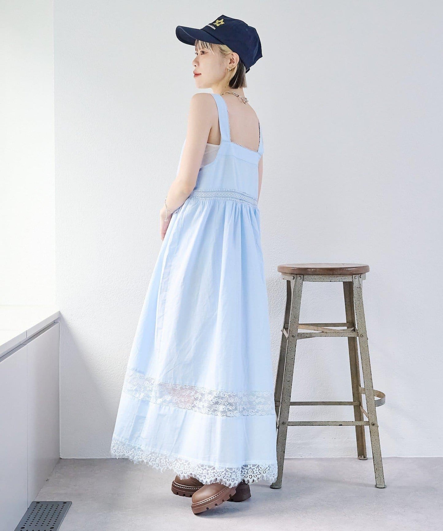 w closet 復古蕾絲長款連衣裙