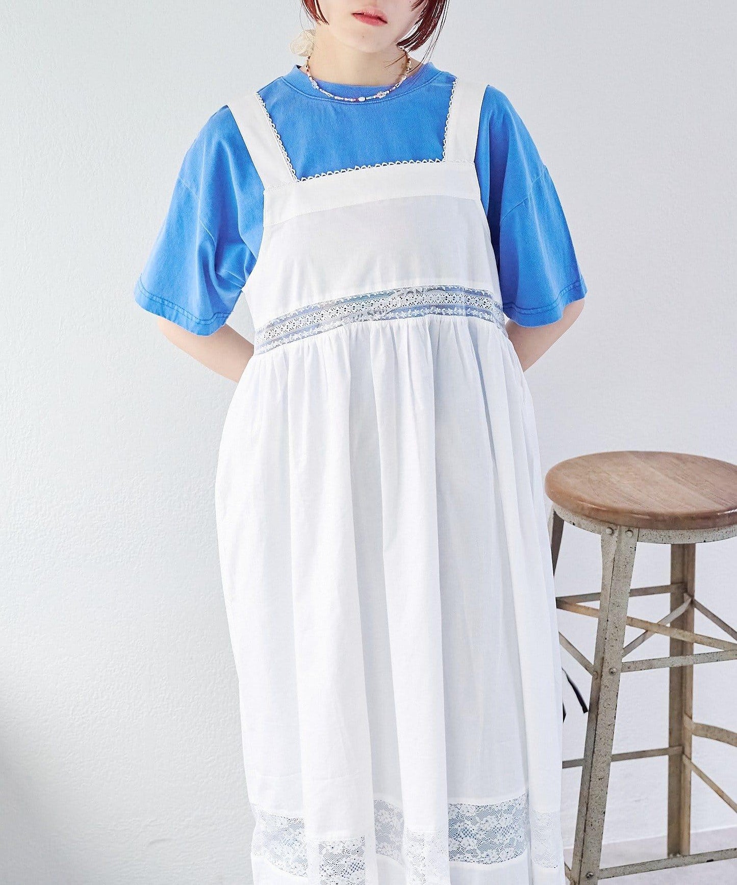 w closet 復古蕾絲長款連衣裙